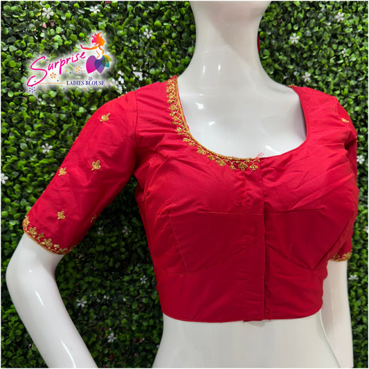 Handwork designer Ari work blouse Red color