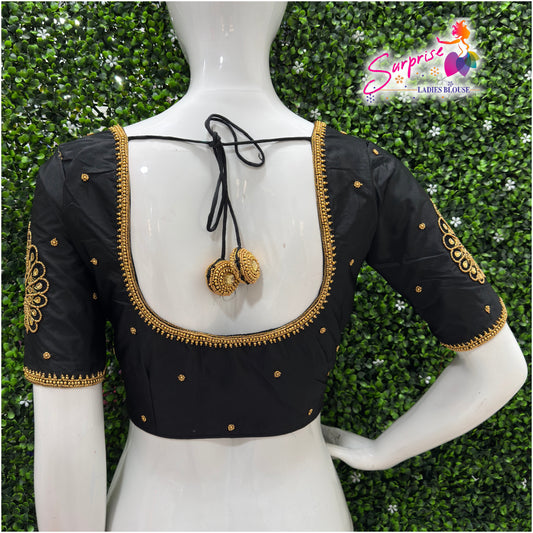 Designer handwork Ari work blouse Black color