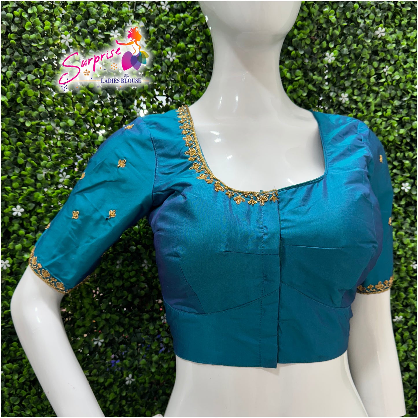 Handwork designer Ari work blouse Blue color