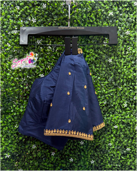 Designer handwork Ari work blouse Navy Blue color