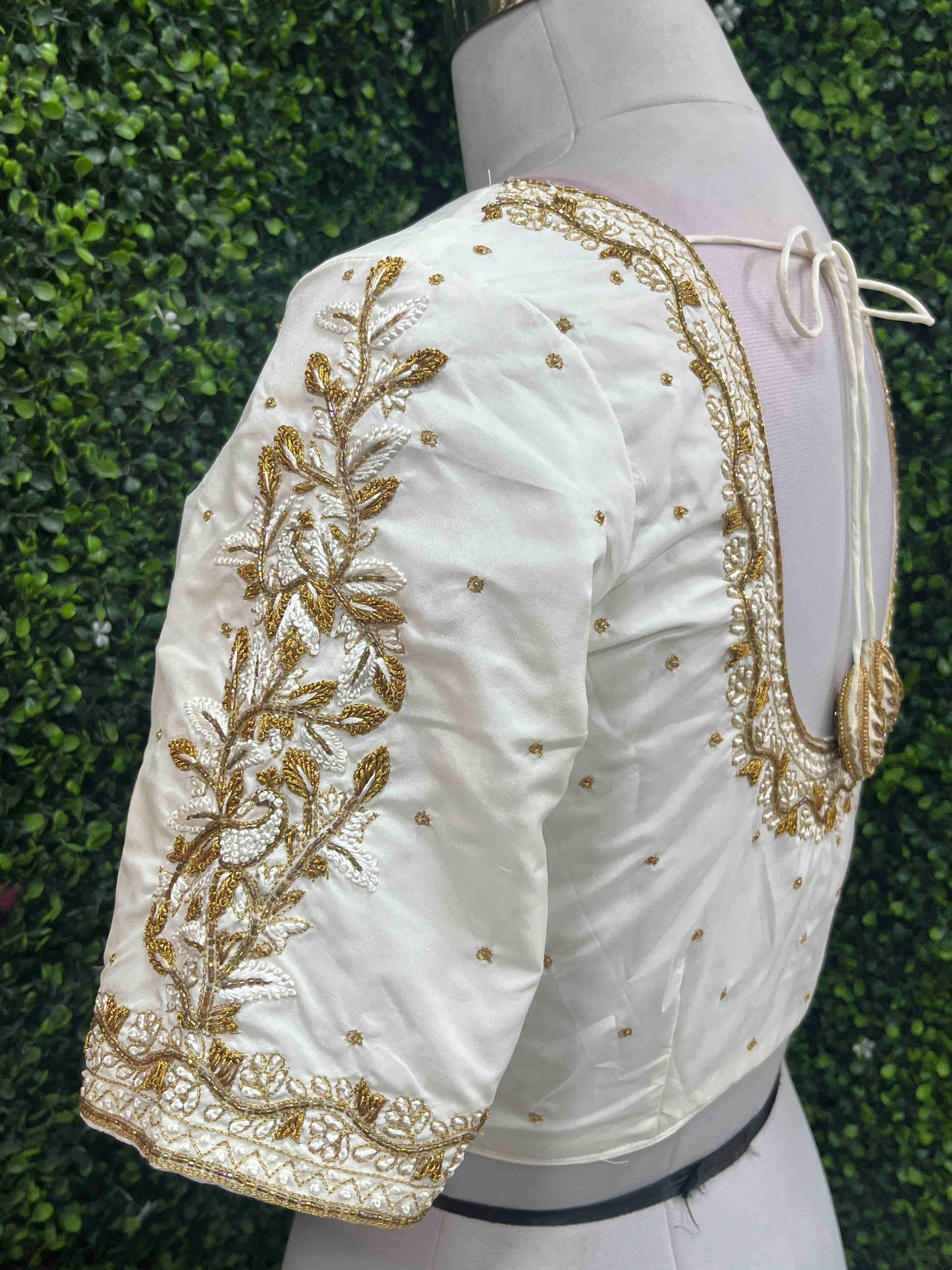 Handwork designer Ari work blouse Cream/ off white color