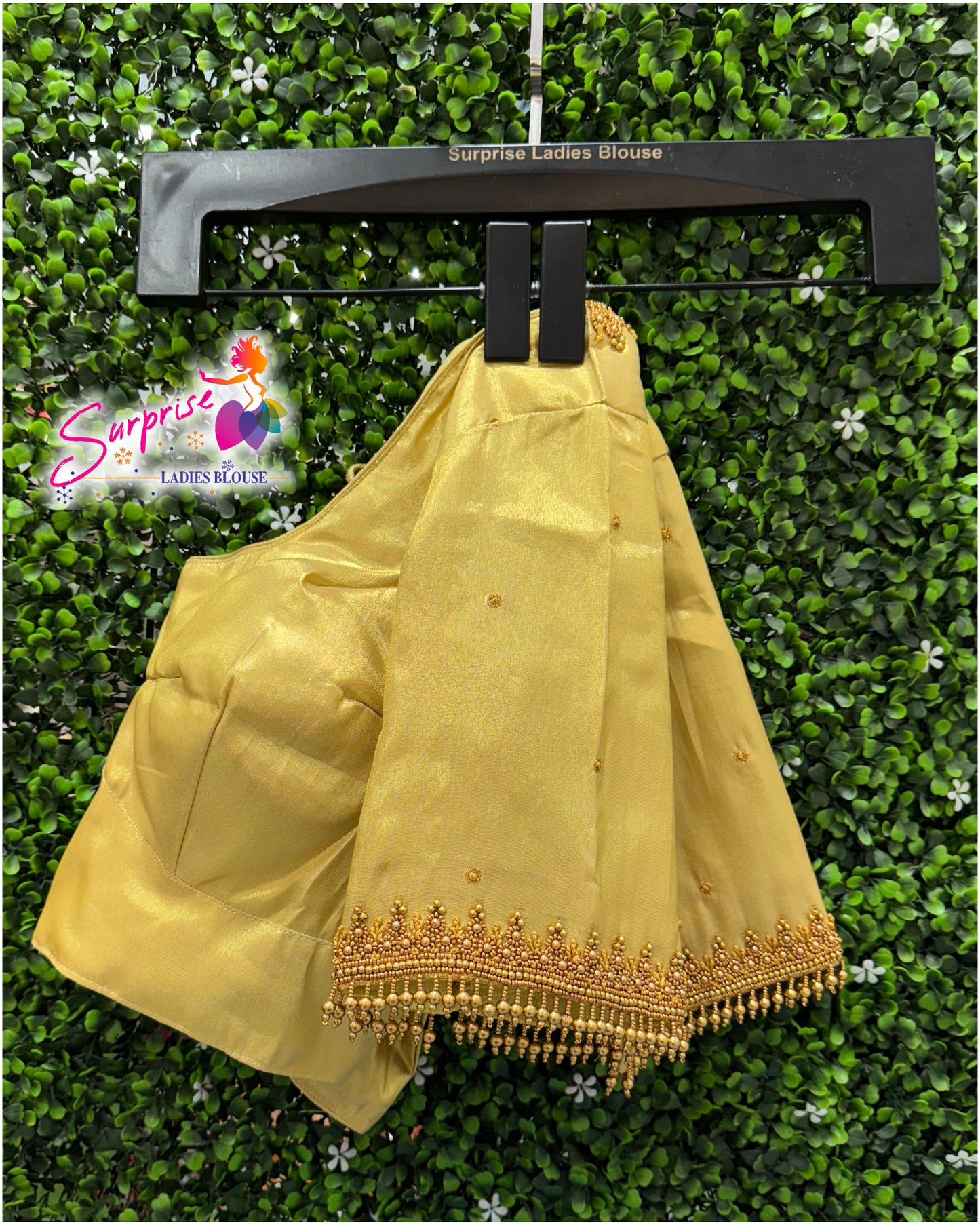 Designer handwork Ari work blouse Gold color