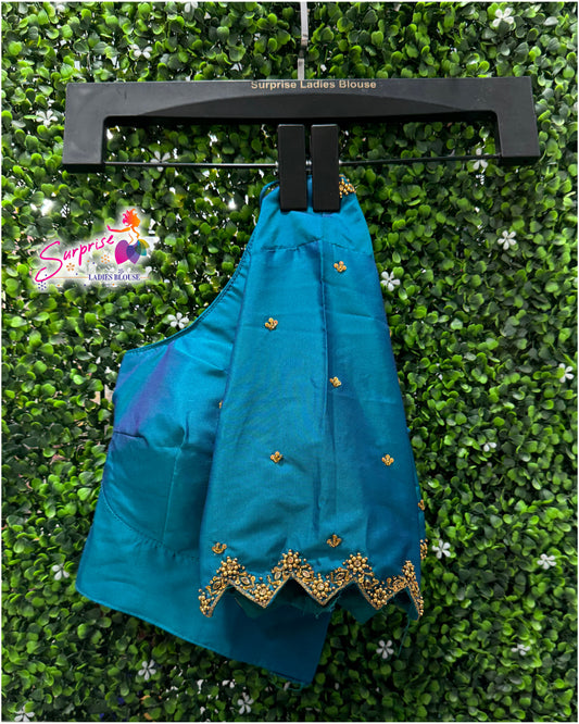Handwork designer Ari work blouse blue color