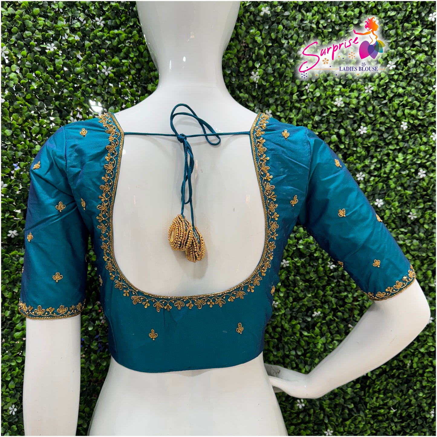 Handwork designer Ari work blouse Blue color