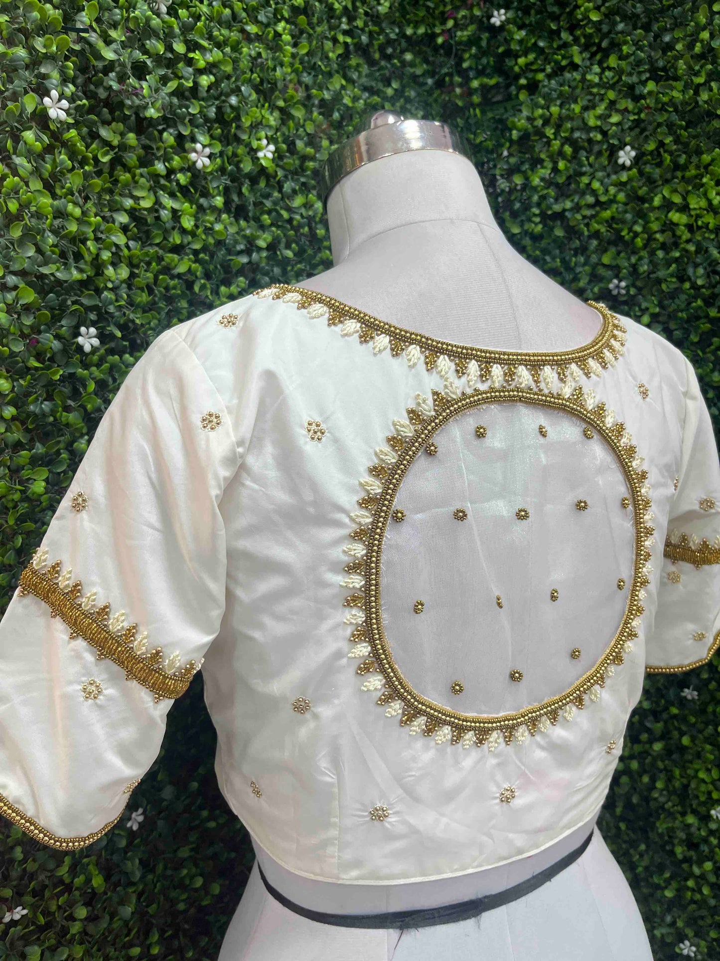 Handwork designer Ari work blouse Cream/ off white color