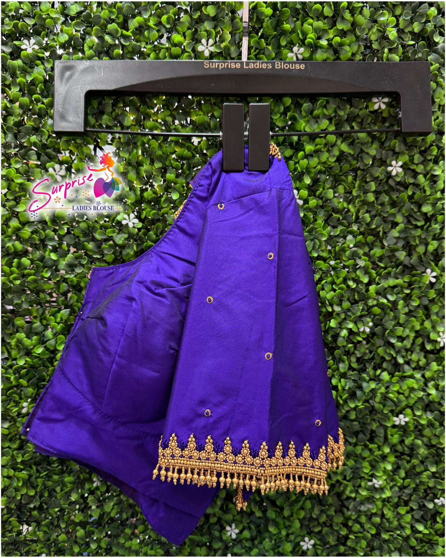 Designer handwork Ari work blouse Blue color