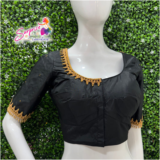 Designer handwork Ari work blouse Black color