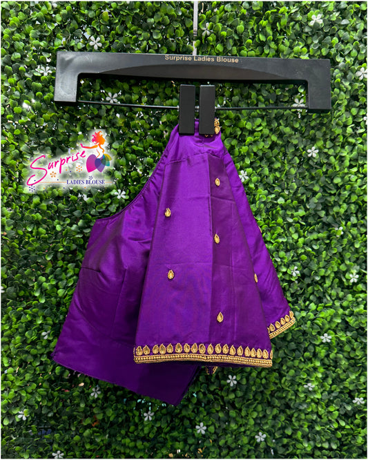 Designer handwork Ari work blouse Purple color