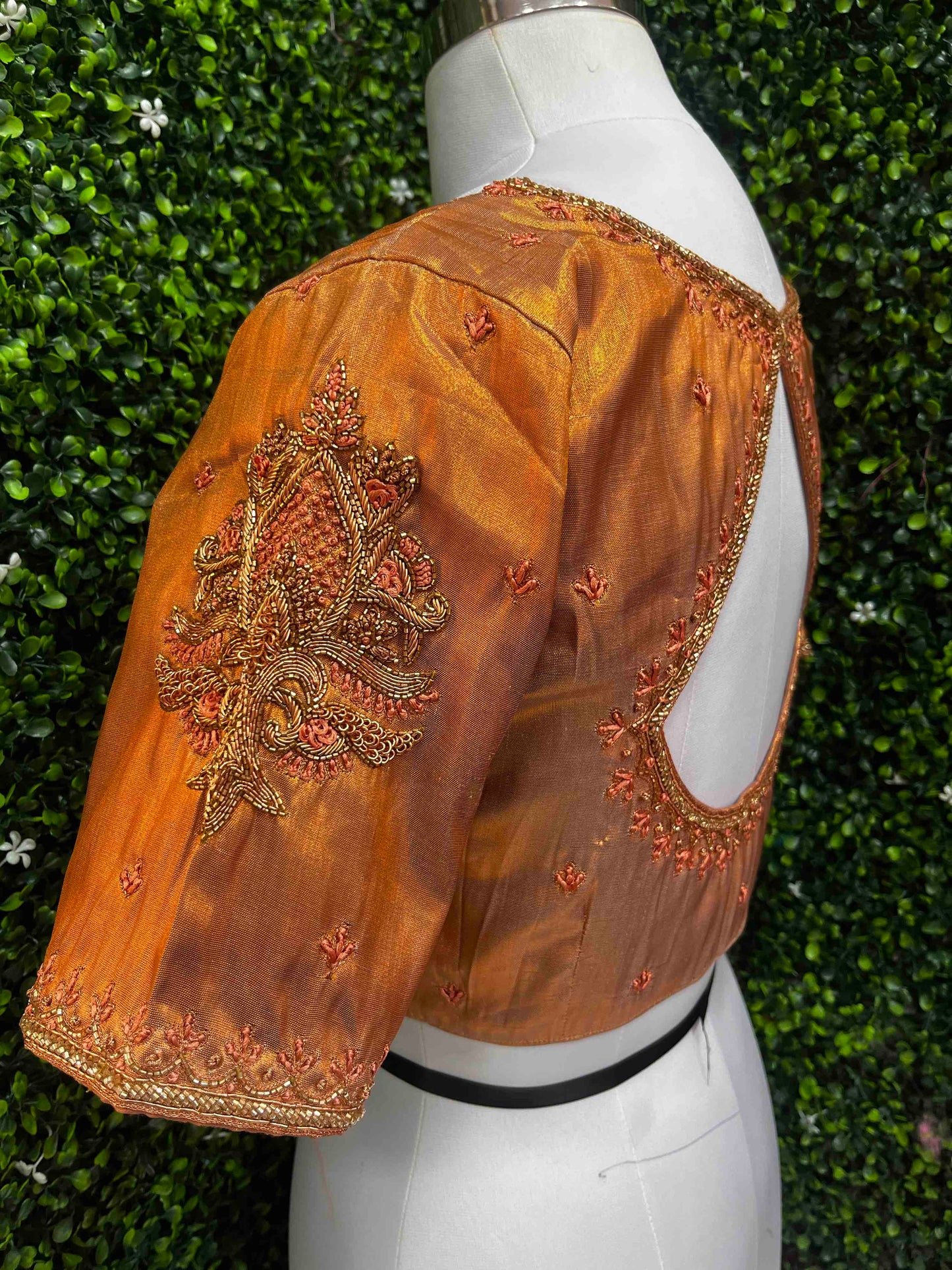 Handwork designer Ari work blouse copper color
