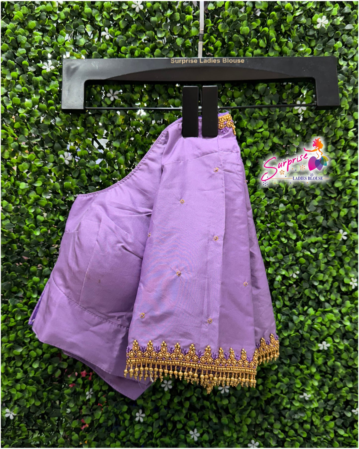 Designer handwork Ari work blouse Lavender color