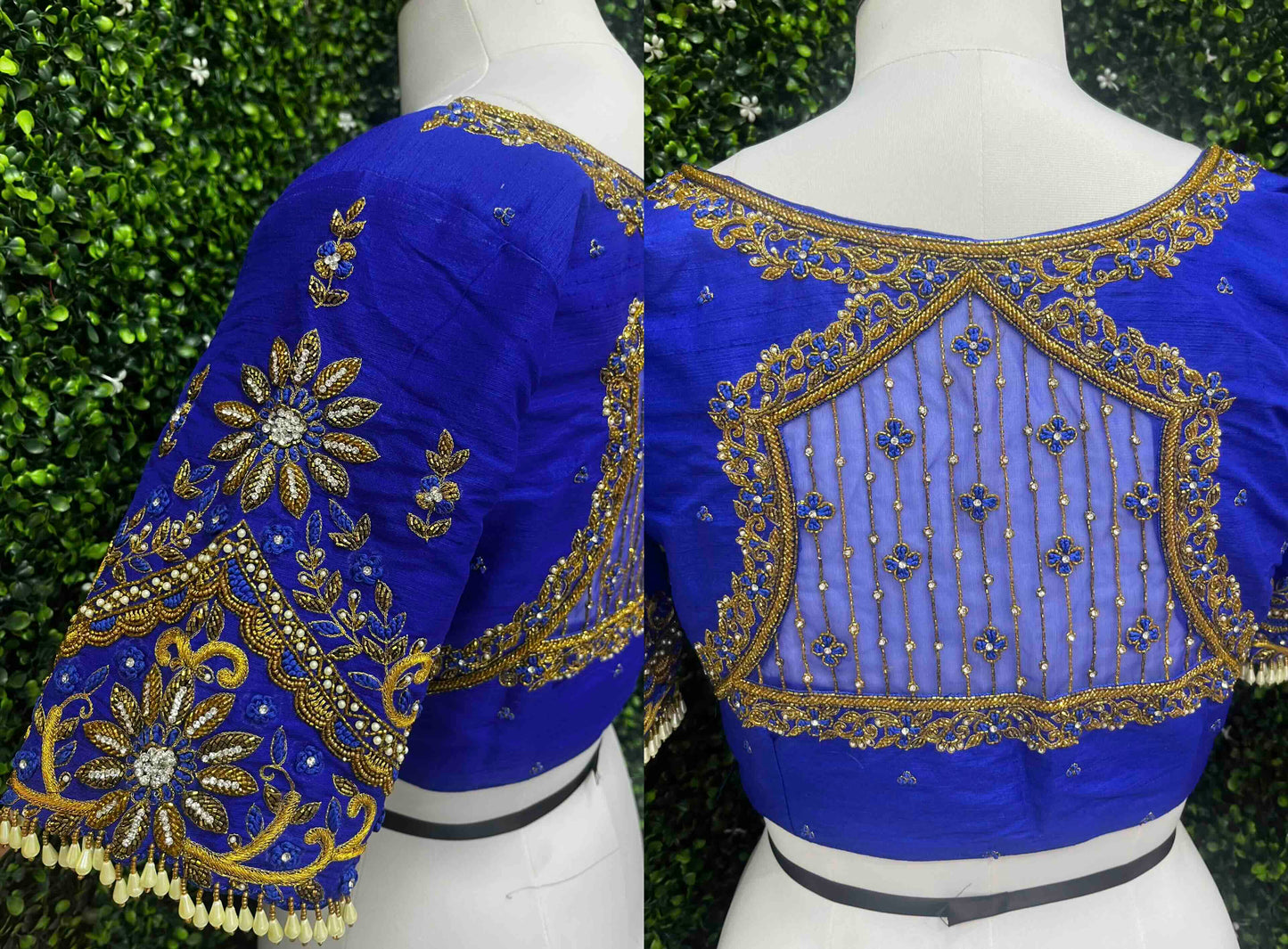 Handwork designer Ari work blouse blue color
