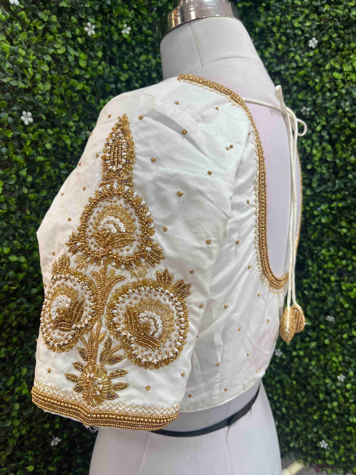 Handwork designer Ari work blouse Cream/ off white color