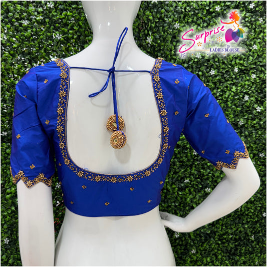 Handwork designer Ari work blouse Blue color
