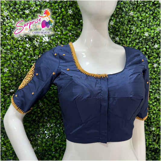 Designer handwork Ari work blouse Navy Blue color