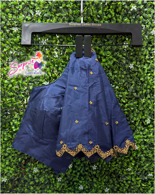Handwork designer Ari work blouse navy blue color