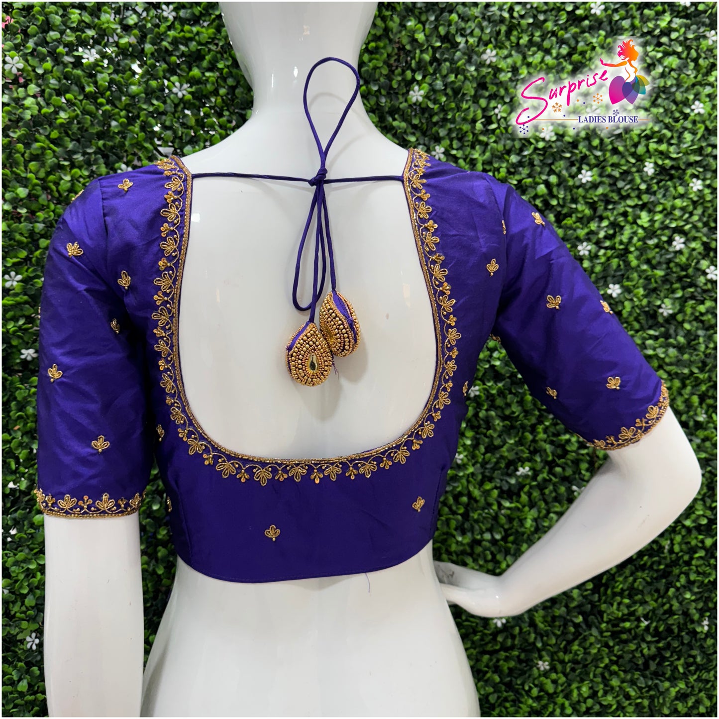 Handwork designer Ari work blouse Blue color