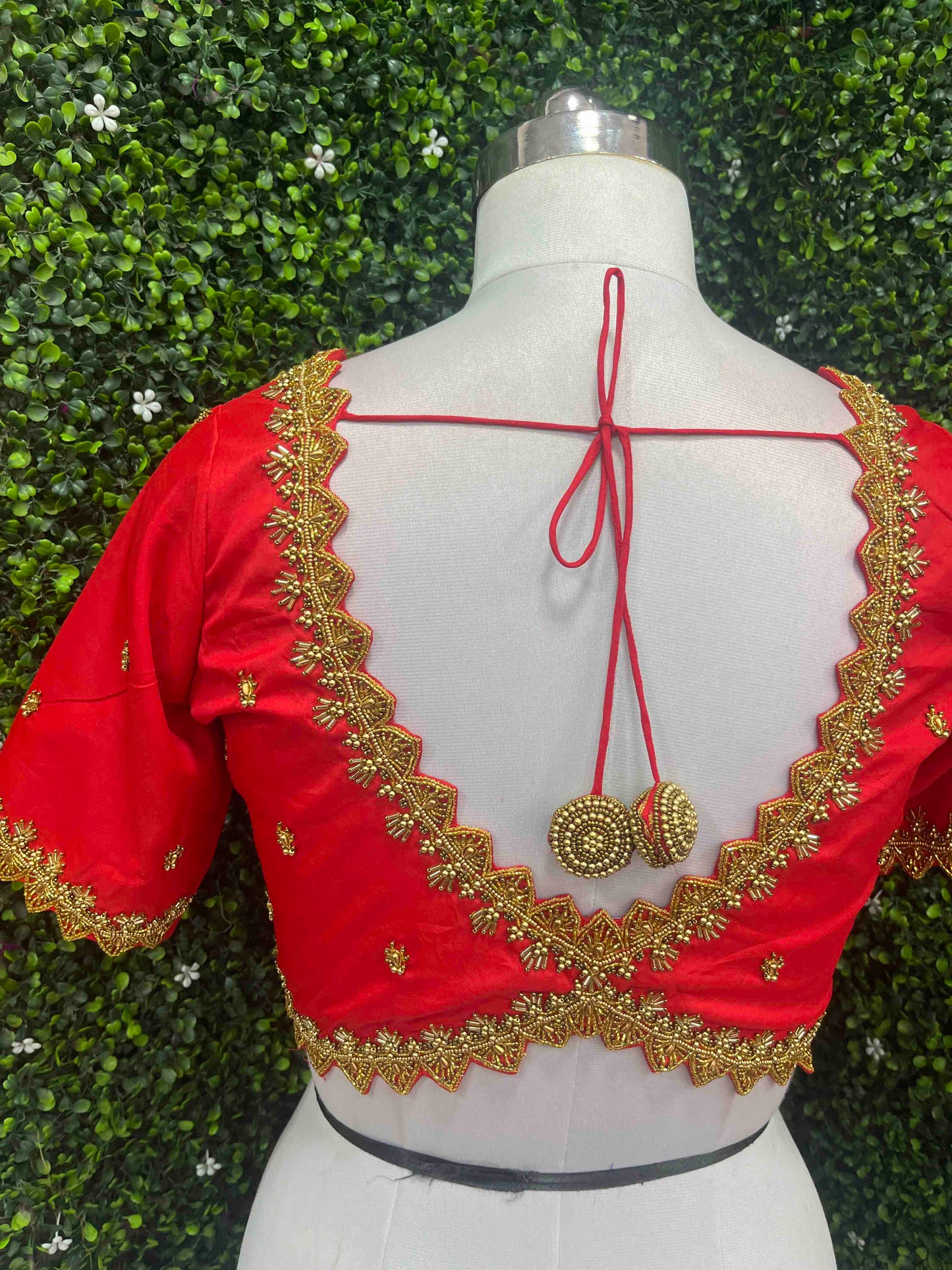 Handwork designer Ari work blouse Red color