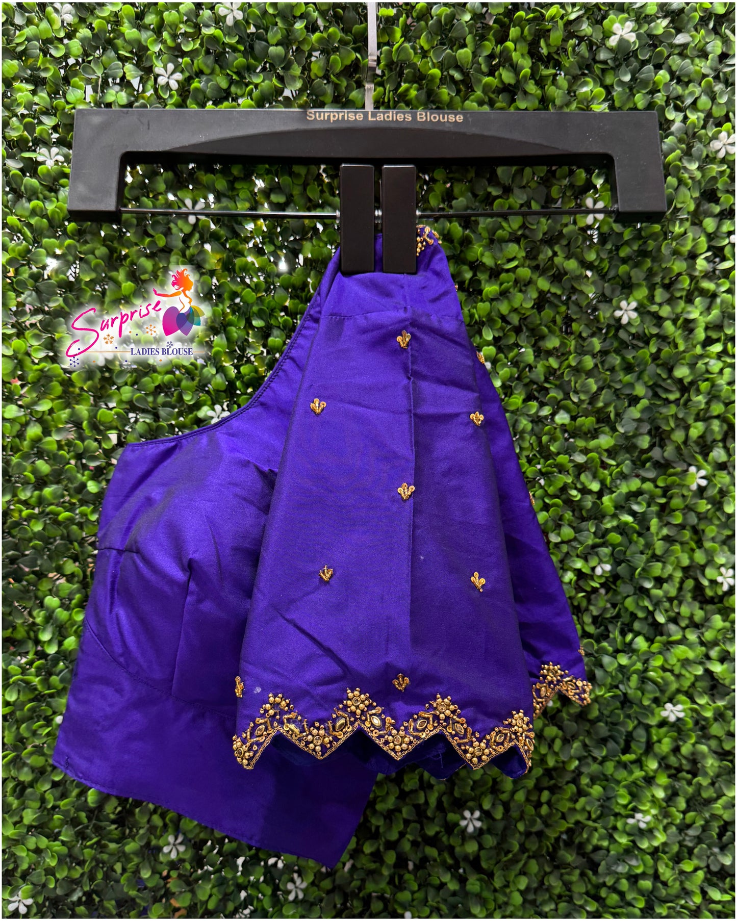 Handwork designer Ari work blouse blue color