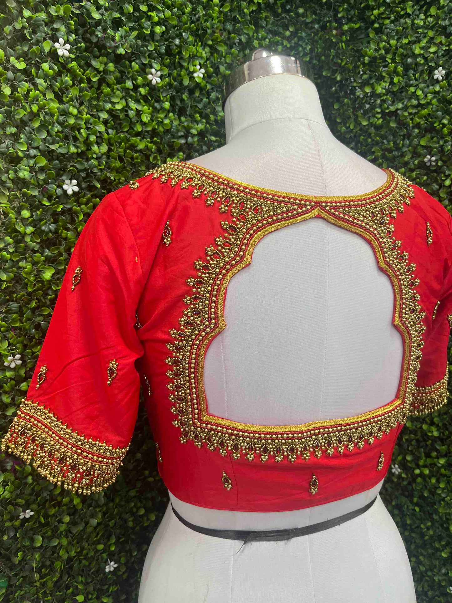Handwork designer Ari work blouse Red color