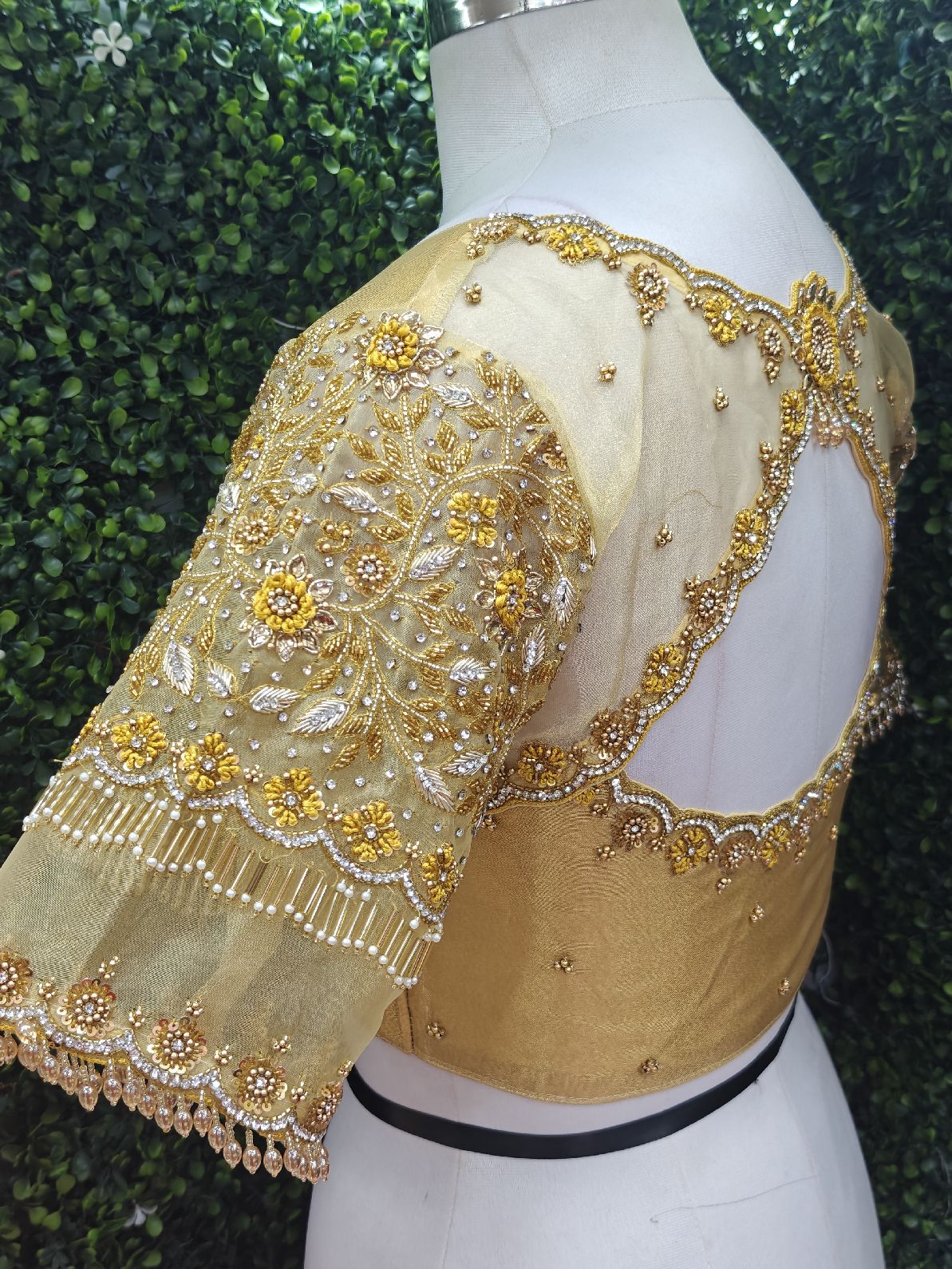 Designer Handwork Blouse Gold