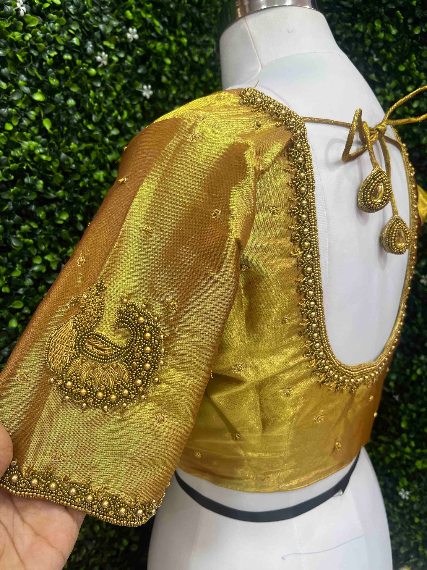 Designer Handwork Blouse Gold