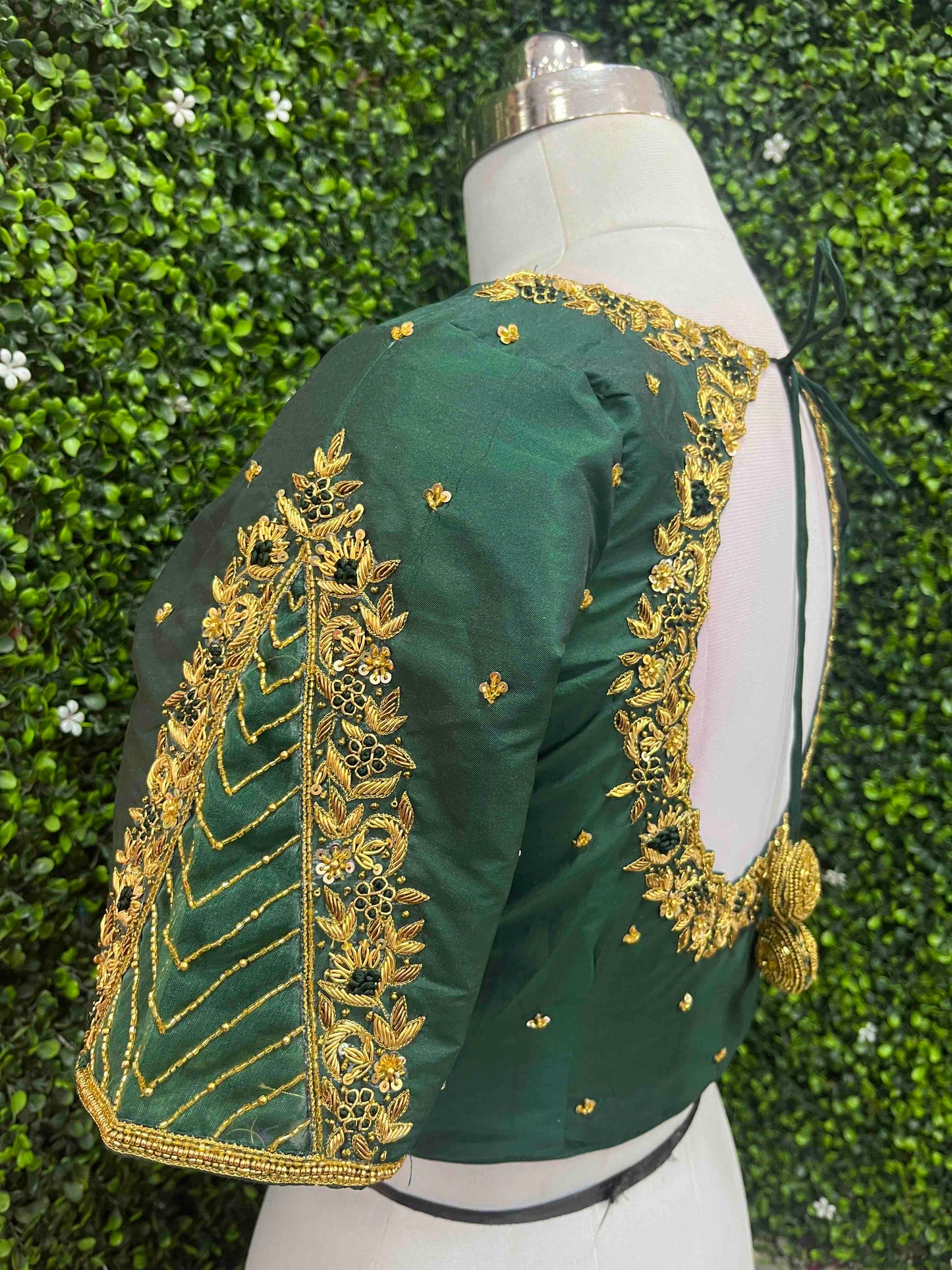 Designer Handwork Blouse Green