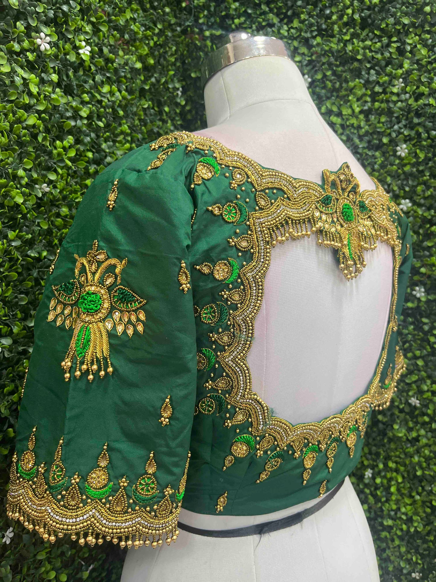 Designer Handwork Blouse Green