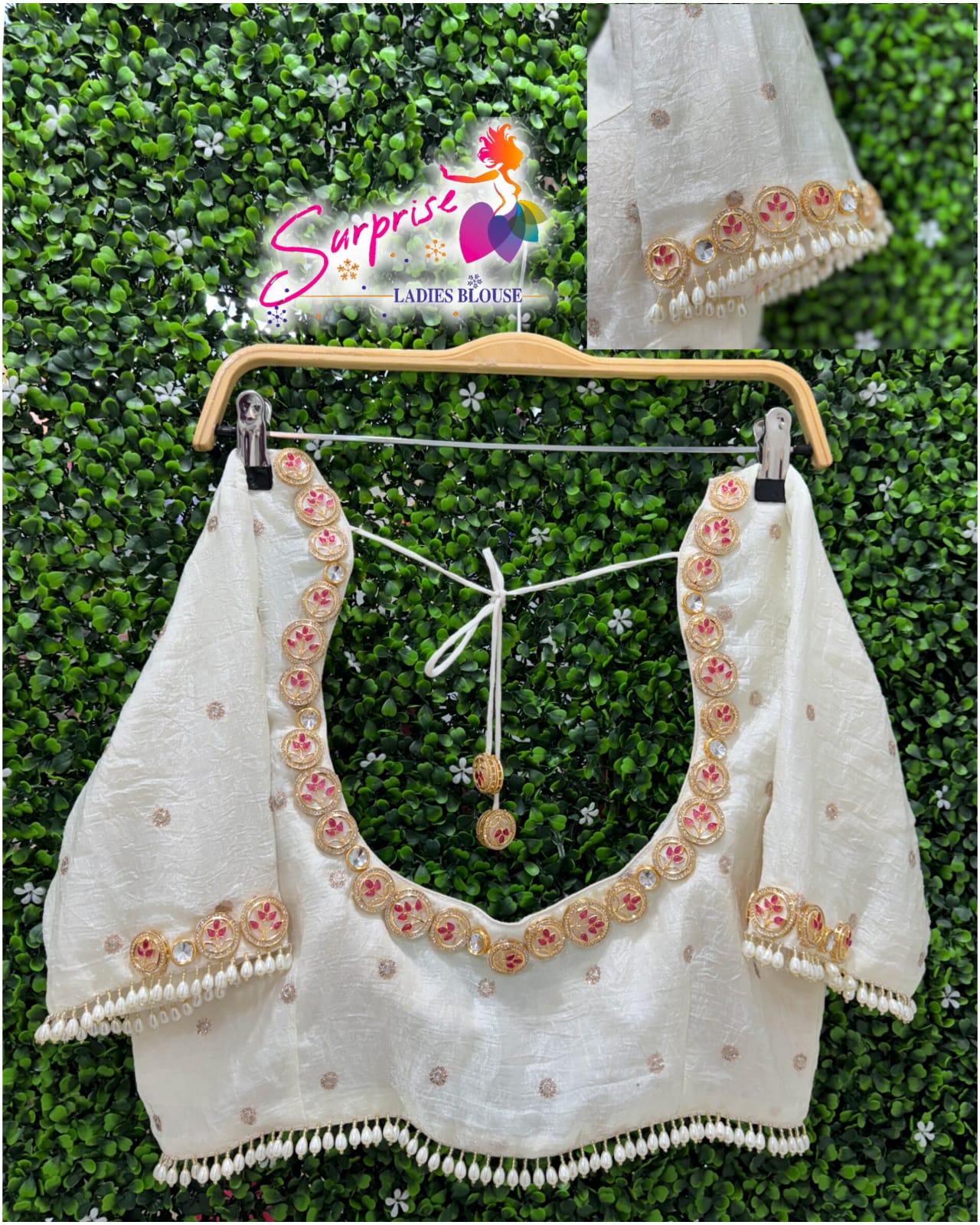 Latest Jewellery Handwork Blouse