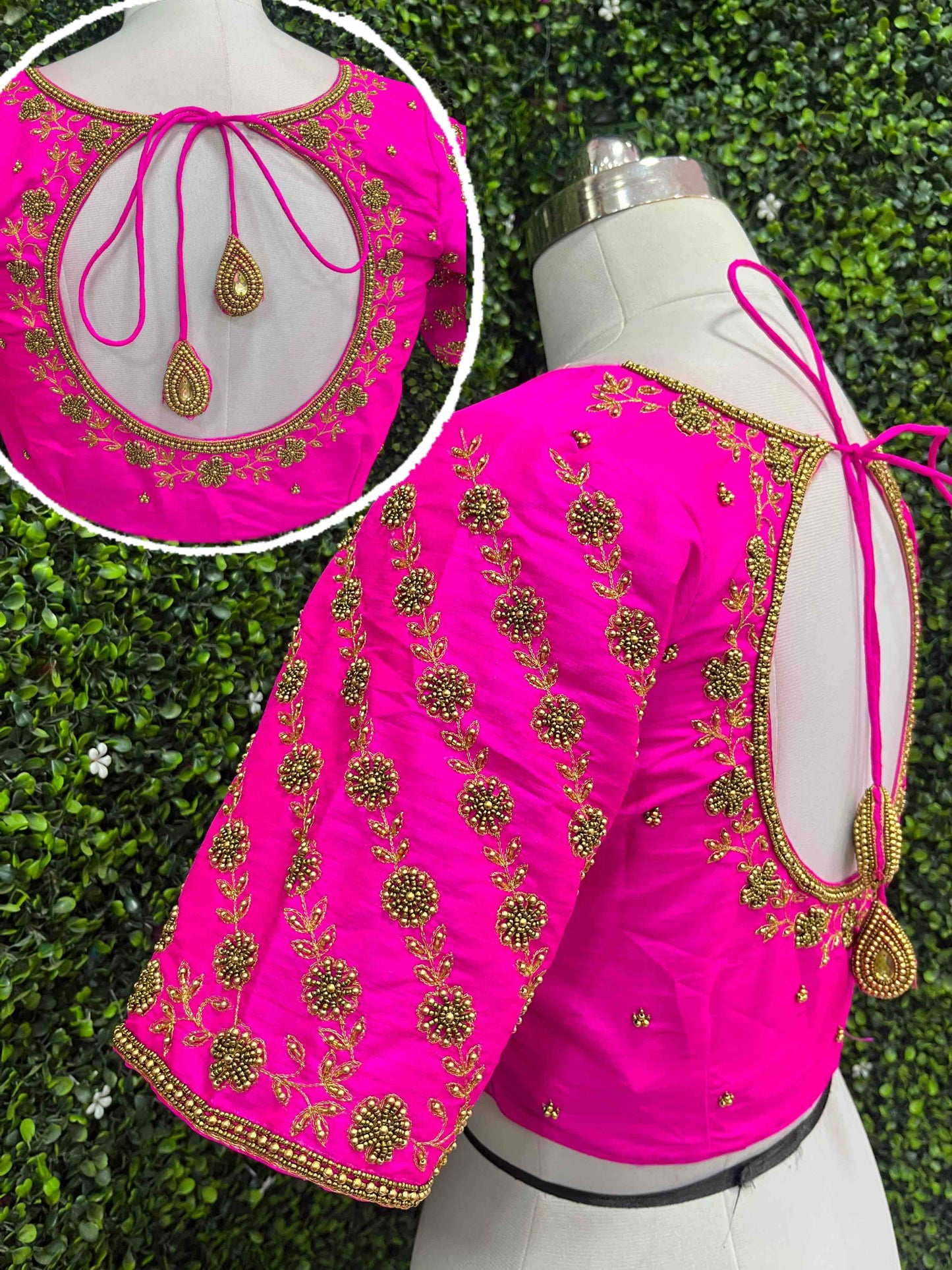 Designer Handwork Blouse Pink