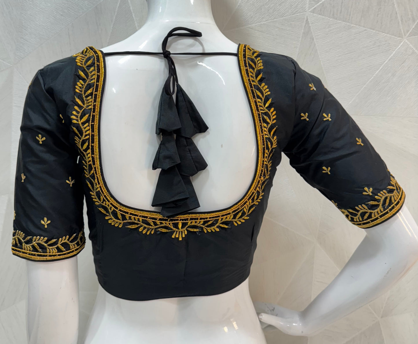 Machine work designer Readymade blouse silver color