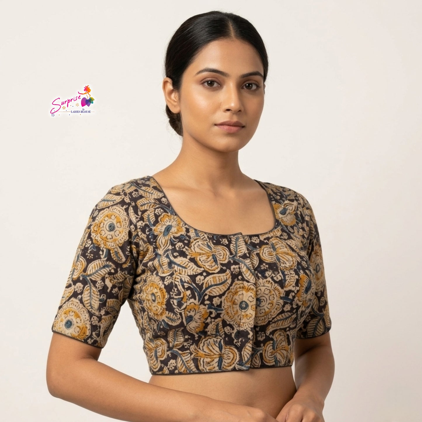 Printed khadi cotton blouse