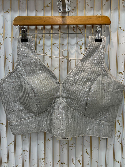 Fancy blouse silver color