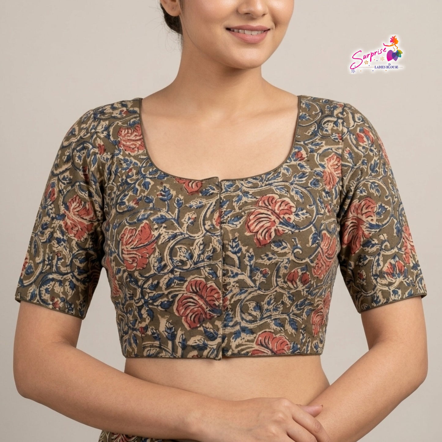 Printed khadi cotton blouse
