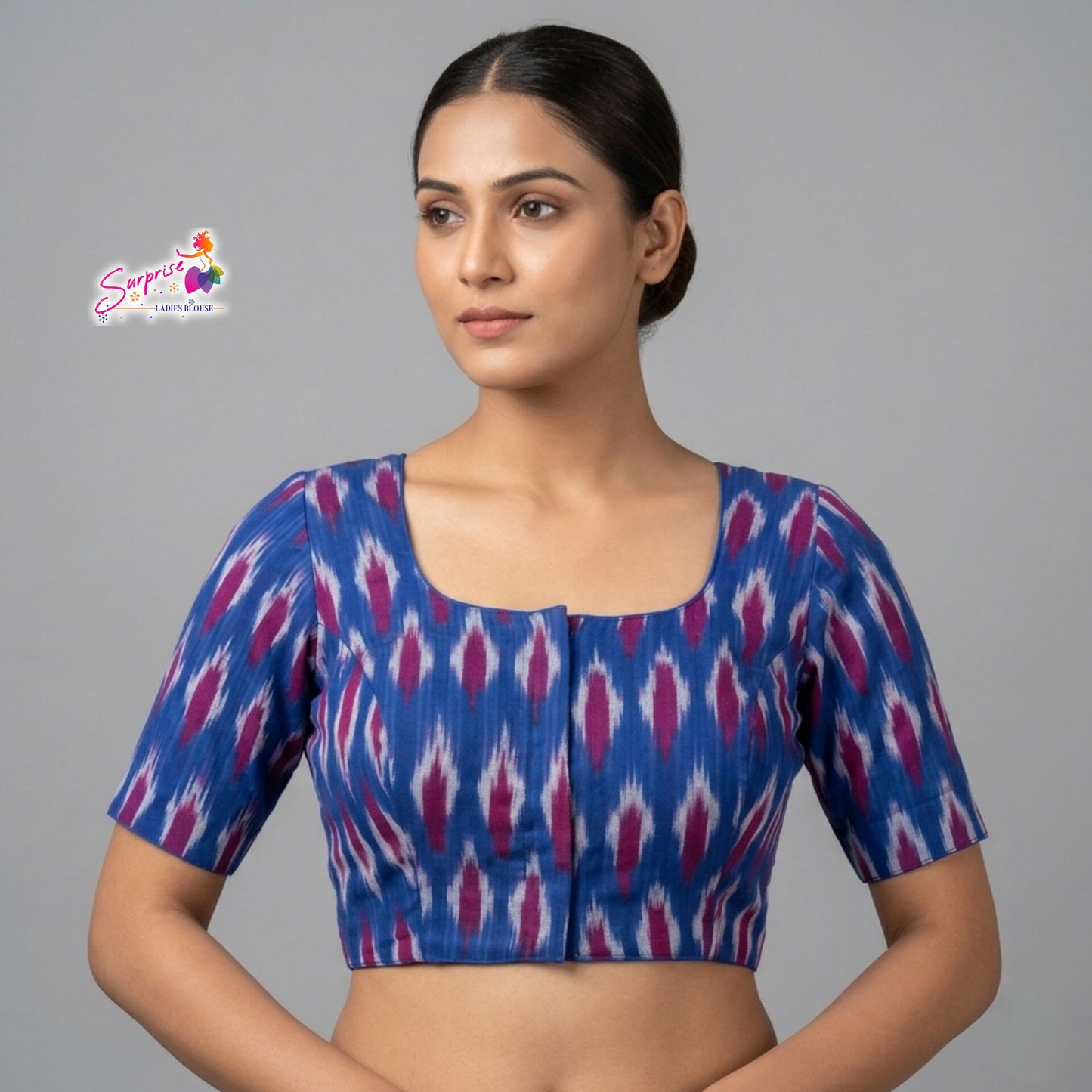 Printed khadi cotton blouse
