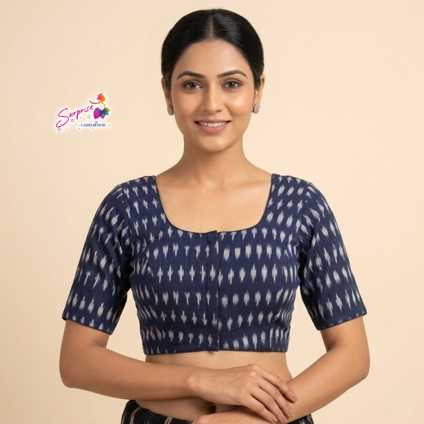 Printed khadi cotton blouse