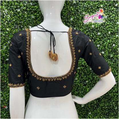 Handwork designer Ari work blouse  black color