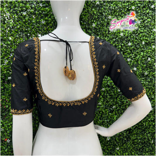 Handwork designer Ari work blouse  black color