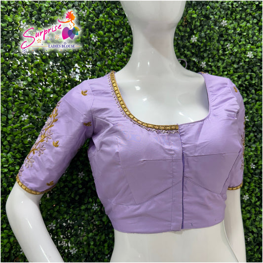 Designer handwork Ari work blouse Lavender color