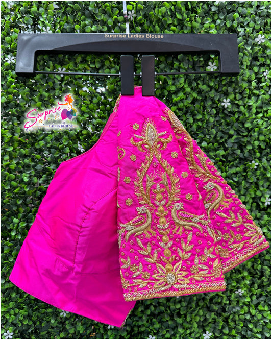 Handwork designer Ari work Readymade Blouse  Pink color