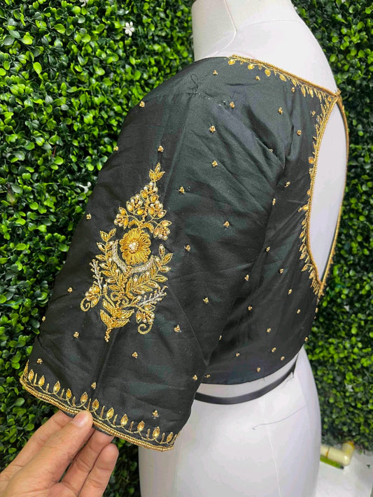 Simple Handwork Blouse black