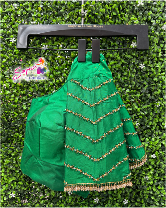 Designer handwork Ari work blouse Green color