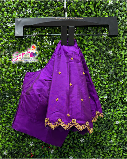 Handwork designer Ari work blouse  purple color
