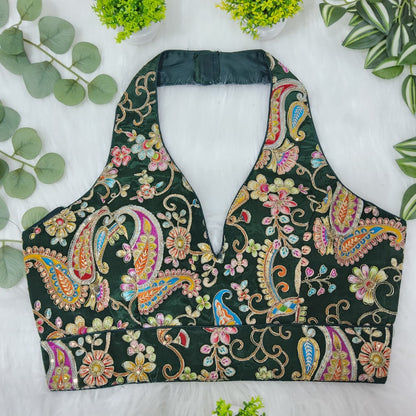 Multicolour alter neck blouse