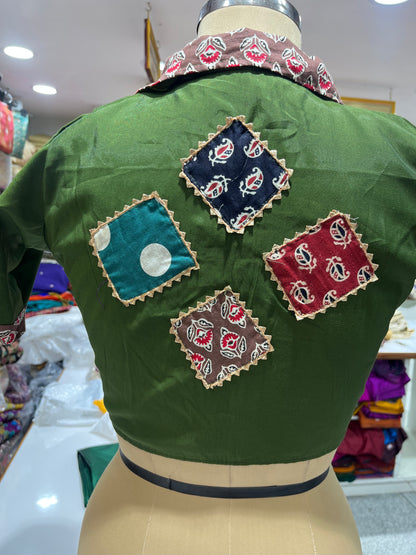 Multicolour Cotton Colar Neck Blouse
