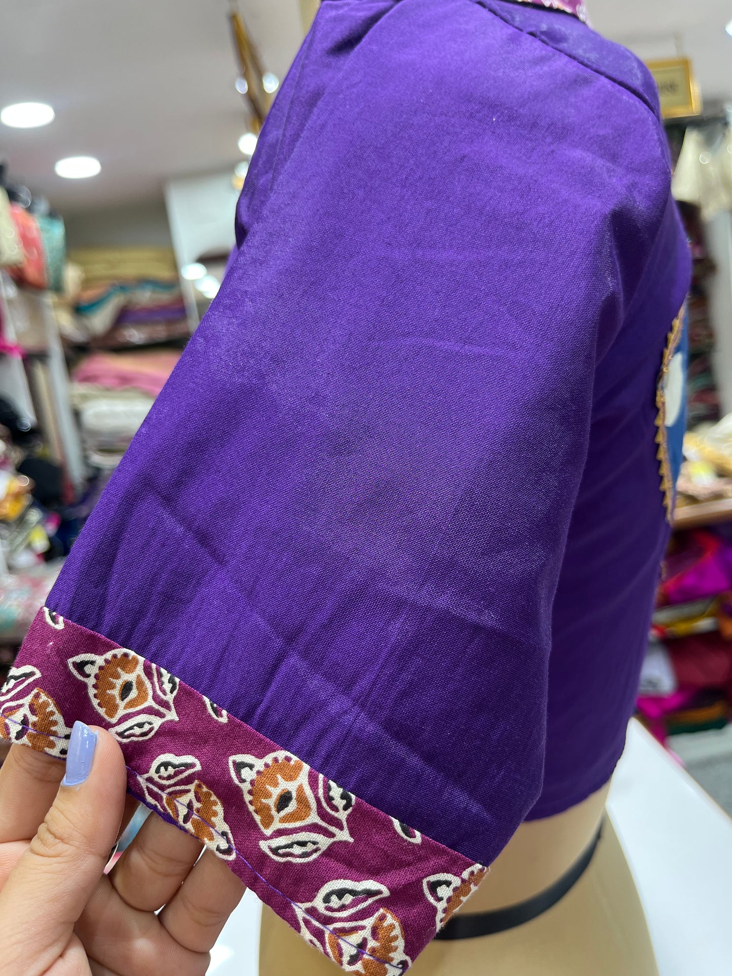 Multicolour Cotton Colar Neck Blouse