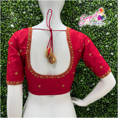 Handwork designer Ari work blouse  Red color
