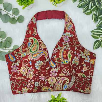 Multicolour alter neck blouse