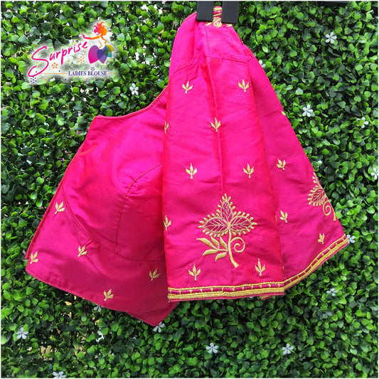 Machine work designer Readymade blouse pink color