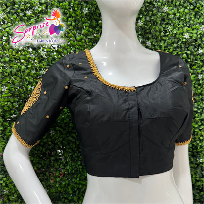 Designer handwork Ari work blouse Black color