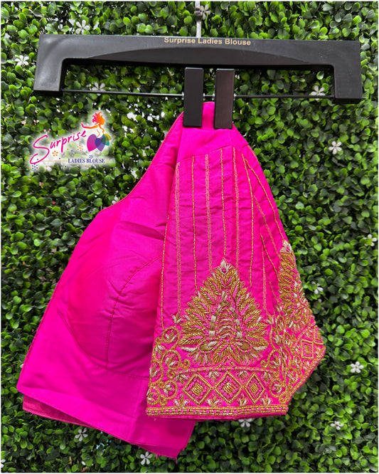 Handwork designer Ari work Readymade Blouse  Pink color